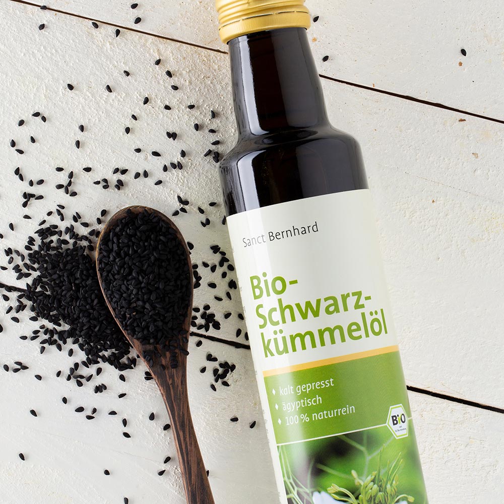 Organic Black Cumin Oil 250 ml » Buy securely online now | Sanct Bernhard