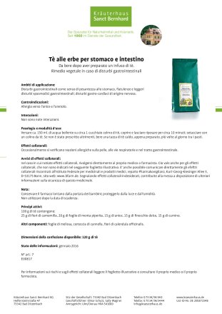 Tè alle erbe per stomaco e intestino VIII 120 g