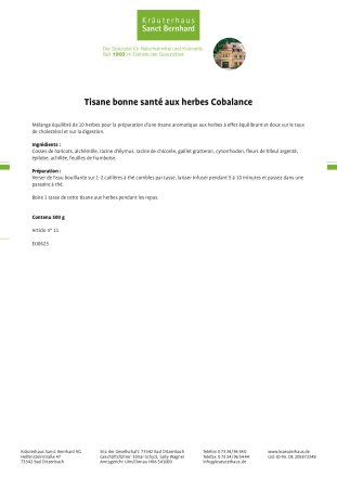 Tisane bonne santé aux herbes Cobalance 500 g