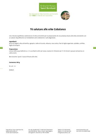 Tè salutare alle erbe Cobalance 500 g