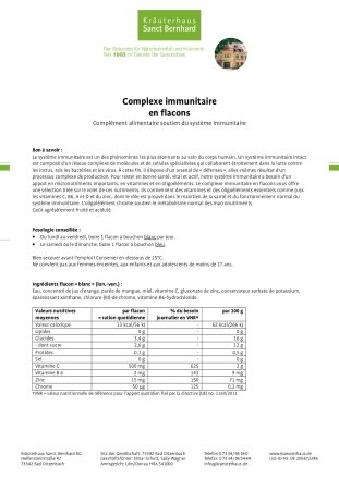 Complexe immunitaire en flacons 600 ml