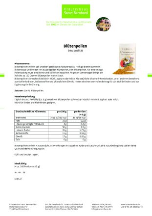 Blütenpollen Extraqualität 
