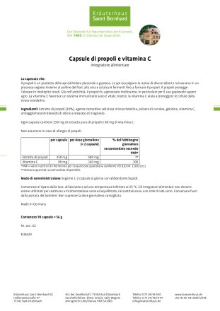 Capsule di propoli e vitamina C 90 capsule
