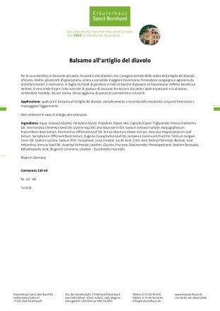 Balsamo all'artiglio del diavolo 150 ml
