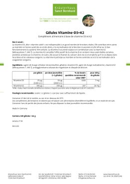 Gélules Vitamine-D3+K2 180 gélules