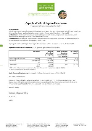 Capsule all'olio di fegato di merluzzo 200 capsule