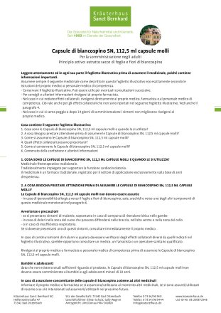 Capsule di biancospino SN, 112,5 ml capsule 120 capsule