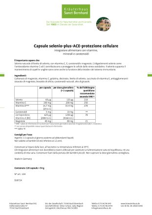 Capsule selenio-plus-ACE-protezione cellulare 120 capsule