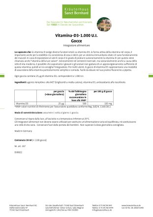 Vitamina-D3-1.000 U.I. Gocce 30 ml