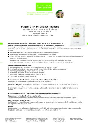 Dragées à  la valériane pour les nerfs