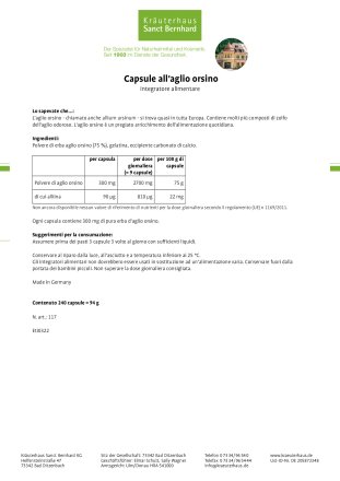 Capsule all'aglio orsino 240 capsule