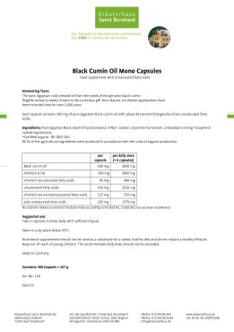 Black Cumin Oil Mono Capsules 400 capsules