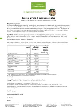 Capsule all'olio di cumino nero Plus - 180 capsule 180 capsule