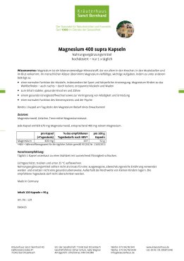 Magnesium-400-supra Kapseln 120 Stück