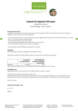 Capsule di magnesio - "400 supra" 120 capsule