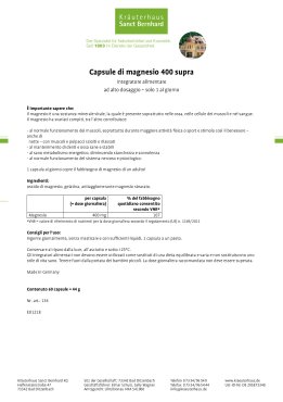 Capsule di magnesio - "400 supra" 60 capsule