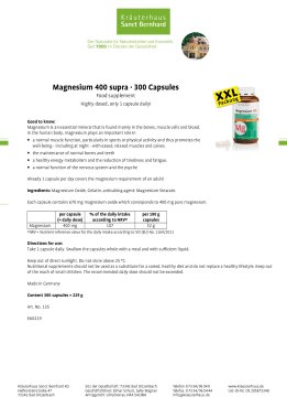 Magnesium 400 supra Capsules · 300 capsules 300 capsules