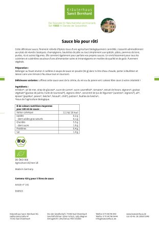 Sauce bio pour rôti 420 g