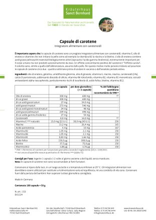 Capsule di carotene 100 capsule
