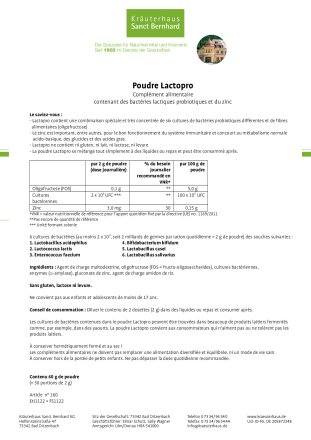 Poudre Lactopro 60 g