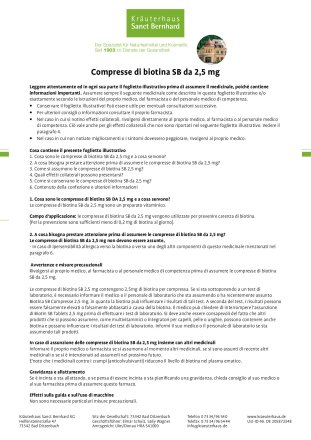 Compresse di biotina SB da 2,5 mg 140 compresse