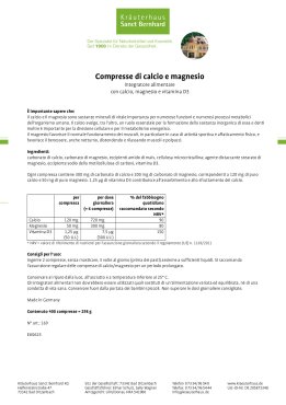 Compresse di calcio e magnesio 400 compresse