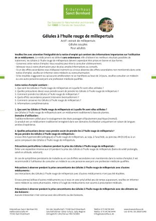 Gélules aux millepertuis et à  l’huile rouge 120 gélules