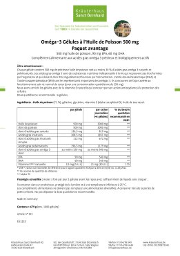 Oméga-3 gélules à  l'huile de poisson 500 mg - Paquet Avantage XXL 1000 gélules