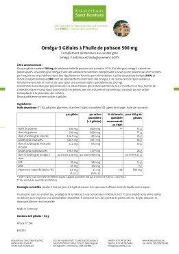 Oméga-3 gélules à  l'huile de poisson 500 mg 120 gélules