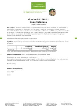 Vitamine-D3-2 000 U.I. Comprim&eacute;s mono 150 comprimés