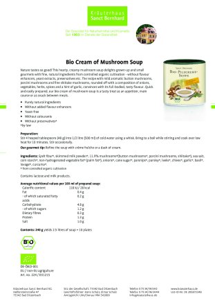 Organic Cream of Mushroom Soup 240 g