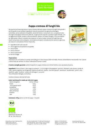 Zuppa cremosa di funghi bio 240 g