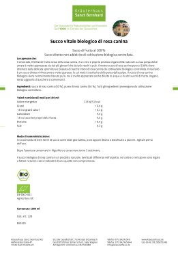 Succo vitale biologico di rosa canina