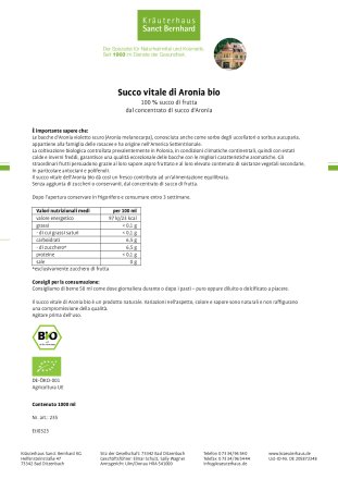 Succo vitale di Aronia bio