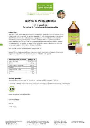 Jus Vital de mangoustan bio