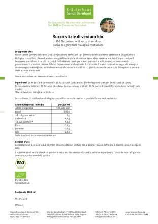 Succo vitale di verdura bio