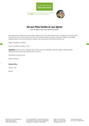 Sel aux fines herbes et aux épices 300 g