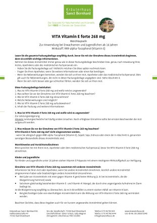 VITA Vitamin-E-forte-Kapseln 268 mg 180 Kapseln