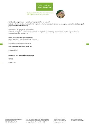 Spray nasal au sel marin 20 ml