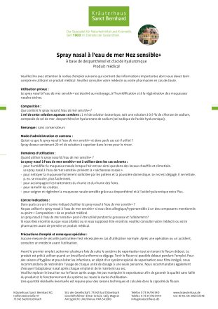Spray nasal à  l’eau de mer Nez sensible+ 20 ml