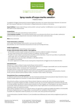 Spray nasale all'acqua marina, sensitive+ 20 ml