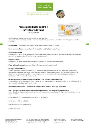 Pomata per il naso contro il raffreddore da fieno 10 g