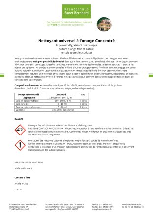 Nettoyant universel à  l'orange Concentré