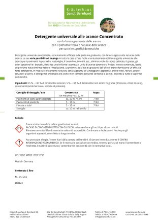 Detergente universale concentrato alle arance 1 litro