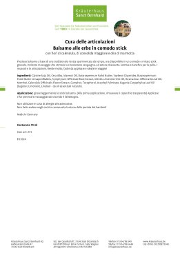 Cura delle articolazioni  Balsamo alle erbe in comodo stick 70 ml
