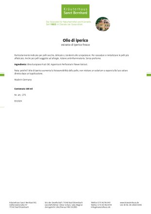 Olio di iperico 100 ml