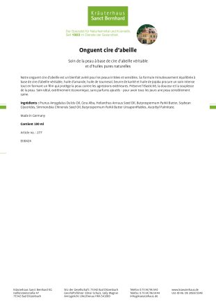 Onguent cire d’abeille 100 ml