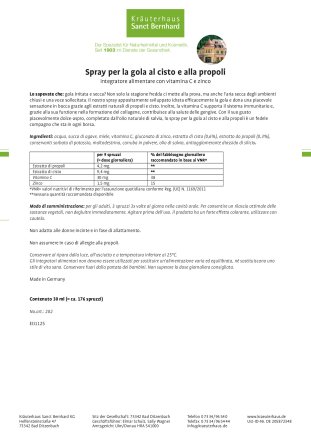 Spray per la gola al cisto e al propoli 30 ml