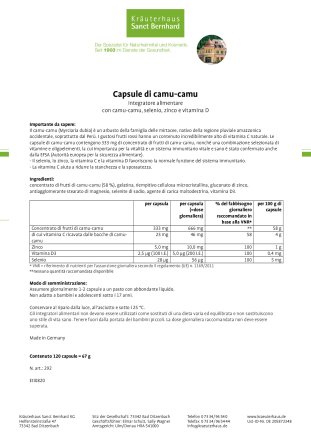 Capsule di camu-camu 120 capsule