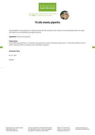 Tè alla menta piperita 250 g